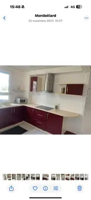 Cuisine ou kitchenette dans l'établissement Appartement avec balcon et parking