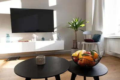 Télévision ou salle de divertissement dans l'établissement FID B' Home, appartement Cosy entre Mulhouse et Colmar