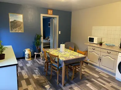 Cuisine ou kitchenette dans l'établissement Le Gîte du Chat Gru