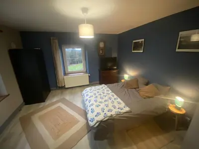 Coin salon dans l'établissement Le Gîte du Chat Gru