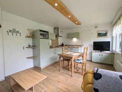 Cuisine ou kitchenette dans l'établissement Gîte montagne La Bresse, balcon, Wi-Fi, parking proche ski - FR-1-589-699