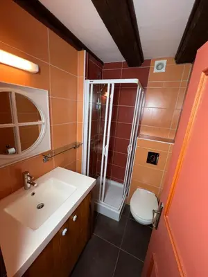 Salle de bains dans l'établissement Gîte des Amoureux
