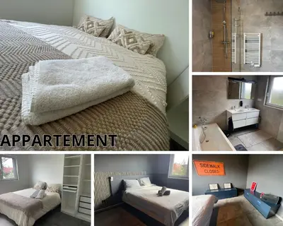 Un ou plusieurs lits dans un hébergement de l'établissement Maison et Appartement séparé de 300m