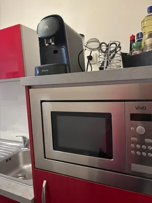 Cuisine ou kitchenette dans l'établissement Gîte des Cigogneaux