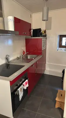 Cuisine ou kitchenette dans l'établissement Gîte des Cigogneaux