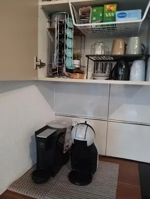 Cuisine ou kitchenette dans l'établissement Escapade cosy dans T2 lumineux, proche Colmar
