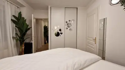 Un ou plusieurs lits dans un hébergement de l'établissement Swiss Border Apartment for 4 People, Free Parking, 1min from Basel
