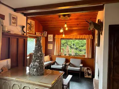 Coin salon dans l'établissement Chalet vue panoramique, Gaschney, Vosges, Colmar