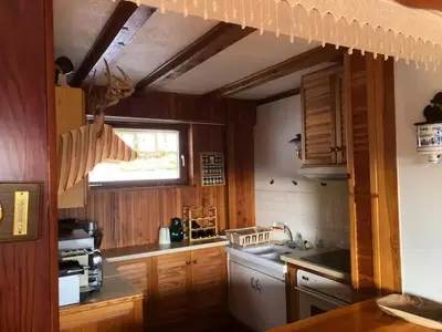 Cuisine ou kitchenette dans l'établissement Chalet vue panoramique, Gaschney, Vosges, Colmar