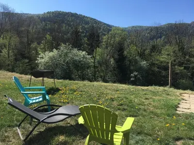 Vue générale sur la montagne ou vue sur la montagne depuis l'appartement