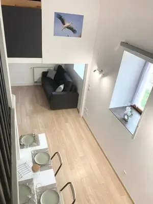 Coin salon dans l'établissement Appartement proche gare