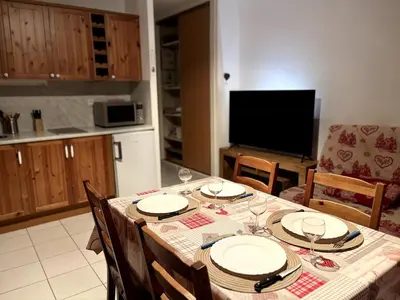 Cuisine ou kitchenette dans l'établissement Studio du Lac