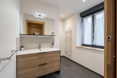 Salle de bains dans l'établissement Le Cocon du Brabant - A 6km des pistes