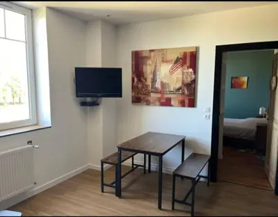 Télévision ou salle de divertissement dans l'établissement F2 chez Cathy et Mike wittenheim