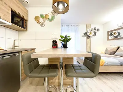 Cuisine ou kitchenette dans l'établissement L 'Éclat Doré - Studio - Proche Gare - 2 P