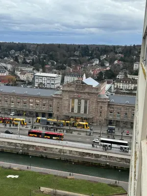 Vue générale sur Mulhouse ou vue de la ville depuis l'appartement