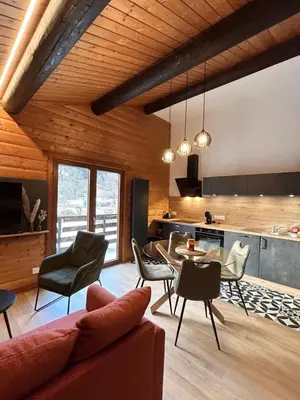 Coin salon dans l'établissement Appartement meublé T2 le G de Gérardmer