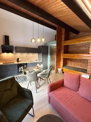 Coin salon dans l'établissement Appartement meublé T2 le G de Gérardmer