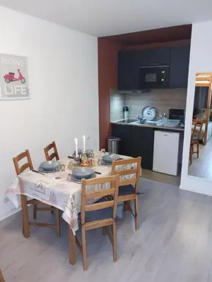Cuisine ou kitchenette dans l'établissement La marmotte