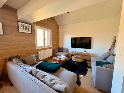 Télévision ou salle de divertissement dans l'établissement Chalet 14pers - jacuzzi&sauna - La Bresse