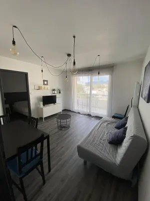 Coin salon dans l'établissement U1 Chaleureux appartement avec balcon à Uffholtz