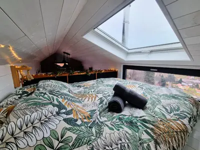 Un ou plusieurs lits dans un hébergement de l'établissement Tiny House, Hautes Vosges