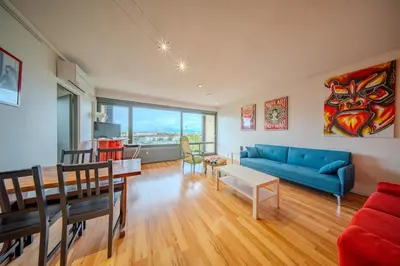Coin salon dans l'établissement Marne 29 Logement Mulhouse Proche Tram Autoroute