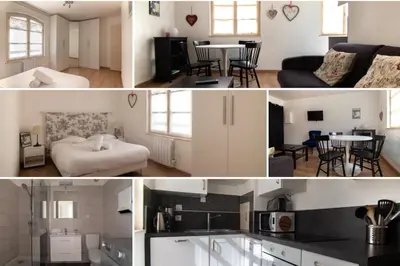 Cuisine ou kitchenette dans l'établissement Bel appartement au centre de Colmar