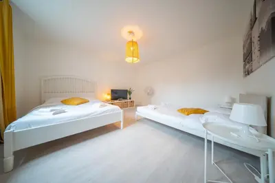Un ou plusieurs lits dans un hébergement de l'établissement Very nice apartment - downtown Mulhouse Le 42