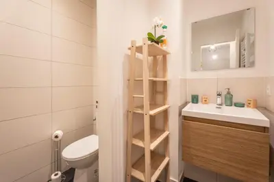 Salle de bains dans l'établissement Merles 15 1er Etage Centre Mulhouse Stationnement