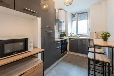 Cuisine ou kitchenette dans l'établissement Merles 15 1er Etage Centre Mulhouse Stationnement