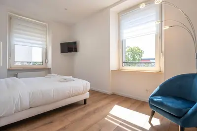 Un ou plusieurs lits dans un hébergement de l'établissement Beautiful apartment 2 pers Gare Mulhouse