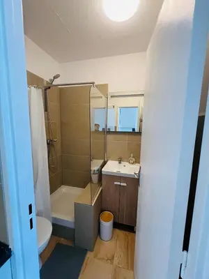Salle de bains dans l'établissement Modern flat DE -CH- Airport -Parking