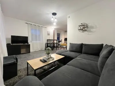 Télévision ou salle de divertissement dans l'établissement Spacieux appartement à Belfort