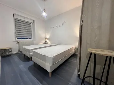 Un ou plusieurs lits dans un hébergement de l'établissement Spacieux appartement à Belfort