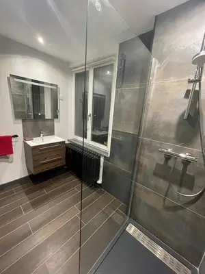 Salle de bains dans l'établissement Lysgaard Cosy Cottage