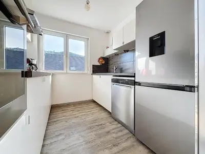 Cuisine ou kitchenette dans l'établissement Hopla Gîte