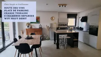 Cuisine ou kitchenette dans l'établissement Chez Steph et Guillaume
