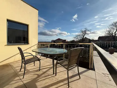 Balcon ou terrasse dans l'établissement L'Inattendue - Domaine GUETH - Vins d'Alsace et oenotourisme