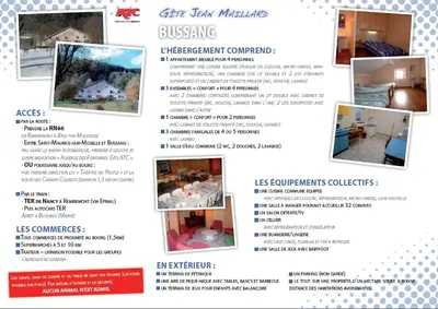 Plan de l'établissement CHALET, GITE DE GROUPE - ATC ROUTES DU MONDE à BUSSANG - 32 couchages