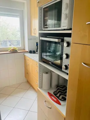Cuisine ou kitchenette dans l'établissement Au pied du Lac