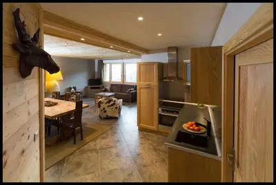 Cuisine ou kitchenette dans l'établissement La clairière aux cerfs