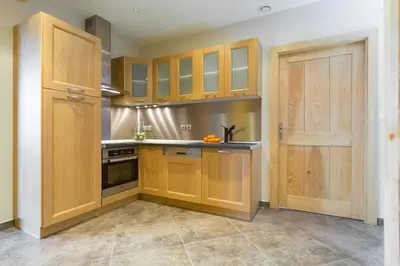 Cuisine ou kitchenette dans l'établissement La clairière aux cerfs