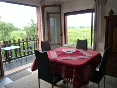 Balcon ou terrasse dans l'établissement Gite 