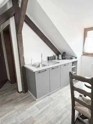 Cuisine ou kitchenette dans l'établissement Gîtes Hassenforder