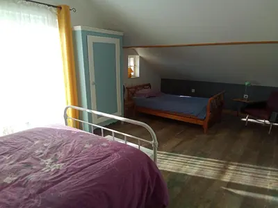 Un ou plusieurs lits dans un hébergement de l'établissement Grande Maison Familiale Rénovée à Froideterre - FR-1-583-374