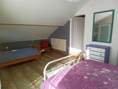 Un ou plusieurs lits dans un hébergement de l'établissement Grande Maison Familiale Rénovée à Froideterre - FR-1-583-374