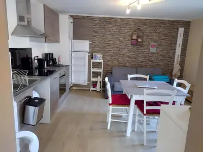Cuisine ou kitchenette dans l'établissement Gite 2 personnes vallée de Munster
