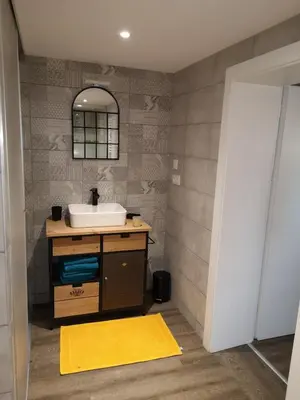 Salle de bains dans l'établissement La Sérotine Chalet GERARDMER