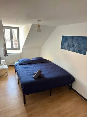 Un ou plusieurs lits dans un hébergement de l'établissement Cosy 4 - Montbéliard centre 80m2